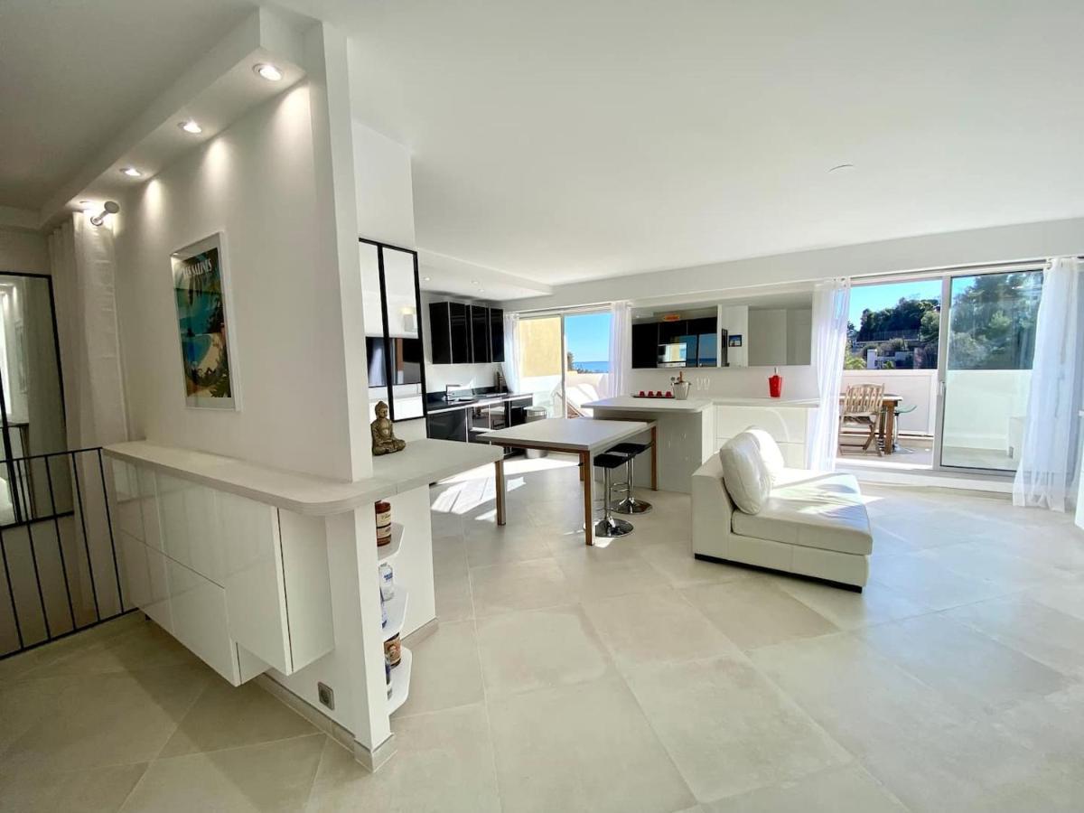 Appartement Luxe - 3 Pieces Avec Vue Mer, Piscine Et Tennis Nice Bagian luar foto
